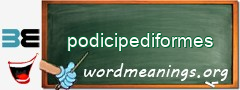 WordMeaning blackboard for podicipediformes